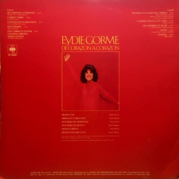 Eydie Gormé : De Corazón A Corazón (LP, Album)
