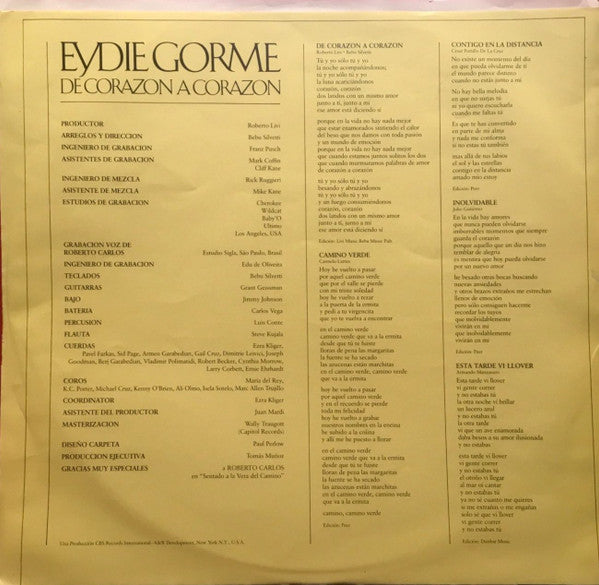 Eydie Gormé : De Corazón A Corazón (LP, Album)