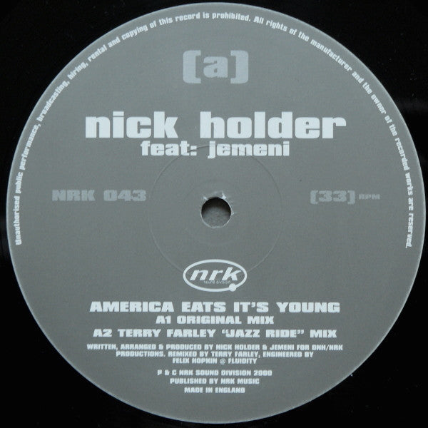 Nick Holder Feat. Jemeni : America Eats It's Young (12")