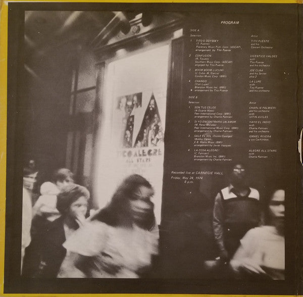 Tico-Alegre All Stars : Live At Carnegie Hall Vol. 1 (LP, Album)