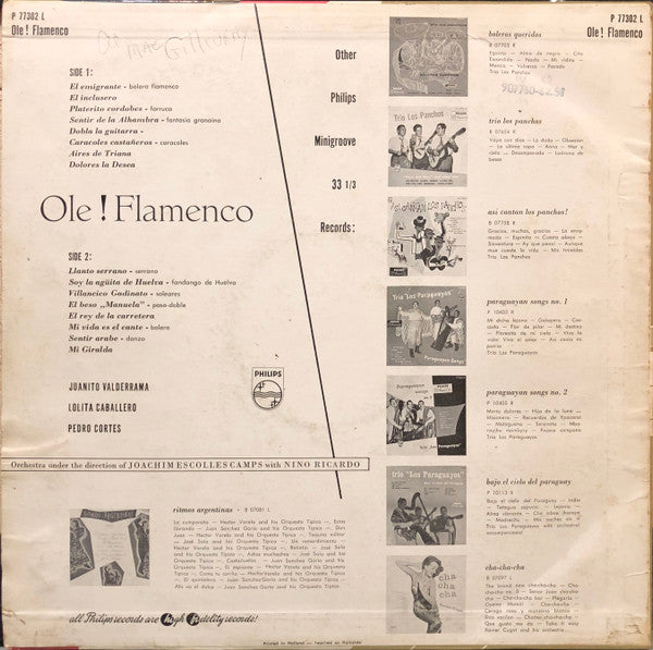 Juanito Valderrama, Lolita Caballero, Niño Ricardo, Pedro Cortes : Ole! Flamenco (LP, Album)
