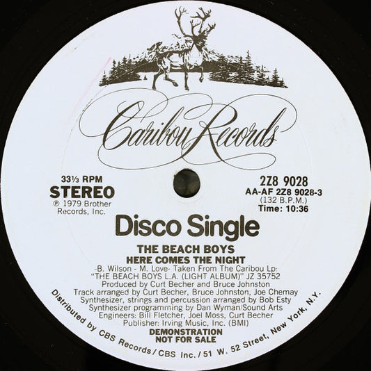 The Beach Boys : Here Comes The Night (12", Single, Promo)
