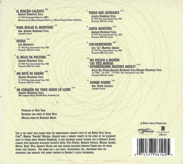 Manuel 'Guajiro' Mirabal : Buena Vista Social Club Presents Manuel 'Guajiro' Mirabal (CD, Album)