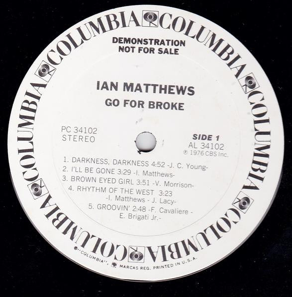 Iain Matthews : Go For Broke (LP, Album, Promo)