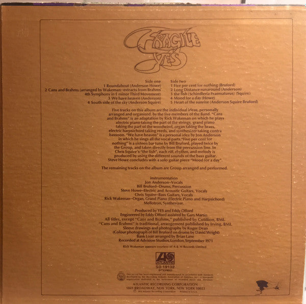 Yes : Fragile (LP, Album, Club, Gat)
