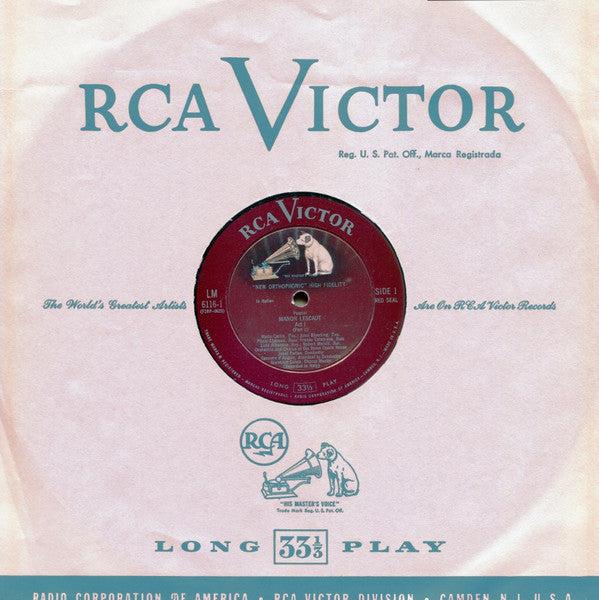 Giacomo Puccini - Licia Albanese • Jussi Björling • Robert Merrill • Jonel Perlea • Orchestra Del Teatro Dell'Opera Di Roma And Coro Del Teatro Dell'Opera Di Roma : Manon Lescaut (Complete) (3xLP, Mono + Box, Album)