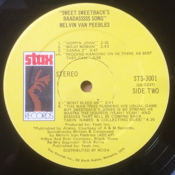 Melvin Van Peebles : Sweet Sweetback's Baadasssss Song (An Opera) (LP, Album, Club, Gat)