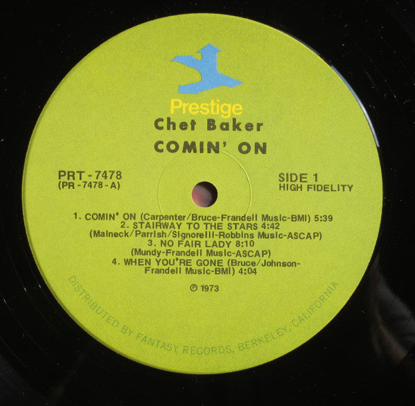 The Chet Baker Quintet : Comin' On With The Chet Baker Quintet (LP, Album, RE)