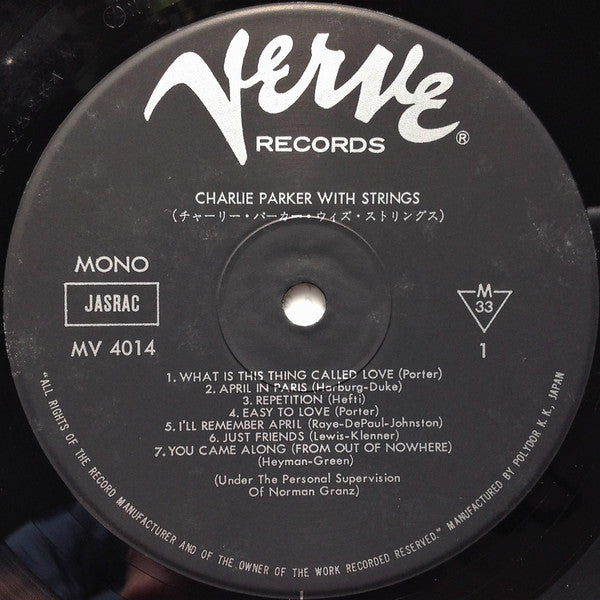 Charlie Parker With Strings : Midnight Jazz At Carnegie Hall (LP, Album, Mono, RE)