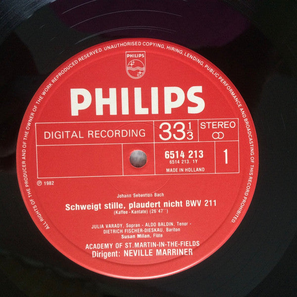 Johann Sebastian Bach, Iulia Várady, Aldo Baldin, Dietrich Fischer-Dieskau, The Academy Of St. Martin-in-the-Fields : Coffee Cantata / Peasant Cantata (LP)