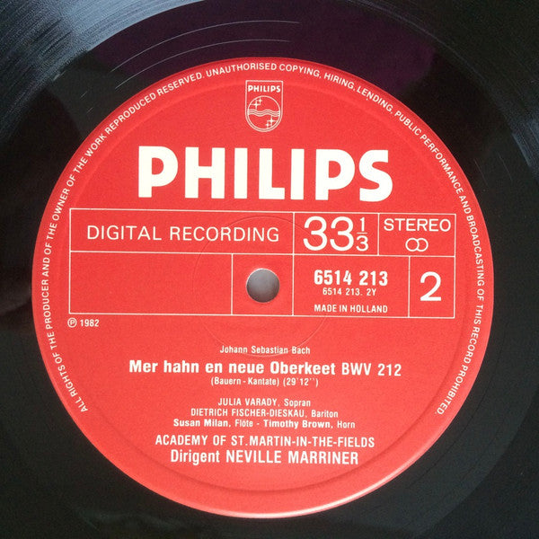 Johann Sebastian Bach, Iulia Várady, Aldo Baldin, Dietrich Fischer-Dieskau, The Academy Of St. Martin-in-the-Fields : Coffee Cantata / Peasant Cantata (LP)