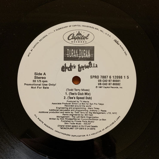 Duran Duran - Electric Barbarella (Todd Terry Mixes) vinyl record, 12" (Very Good Plus (VG+)) | Lulo Records