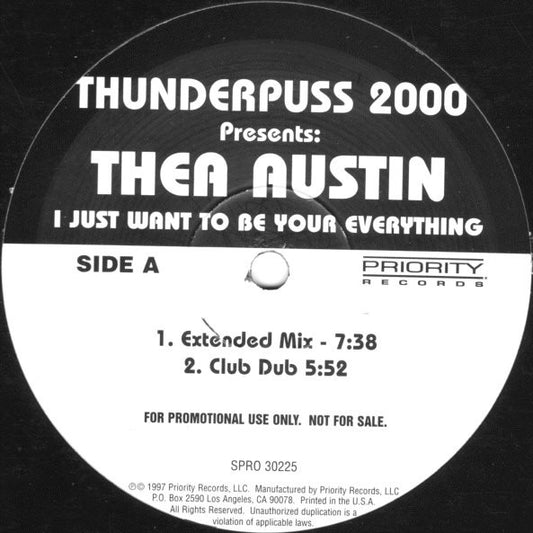 Thunderpuss Presents: Thea Austin - I Just Want To Be Your Everything vinyl record, 12" (Very Good Plus (VG+)) | Lulo Records