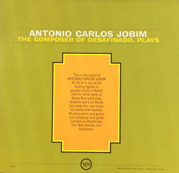 Antonio Carlos Jobim : The Composer Of Desafinado, Plays (LP, Album, RE, Gat)