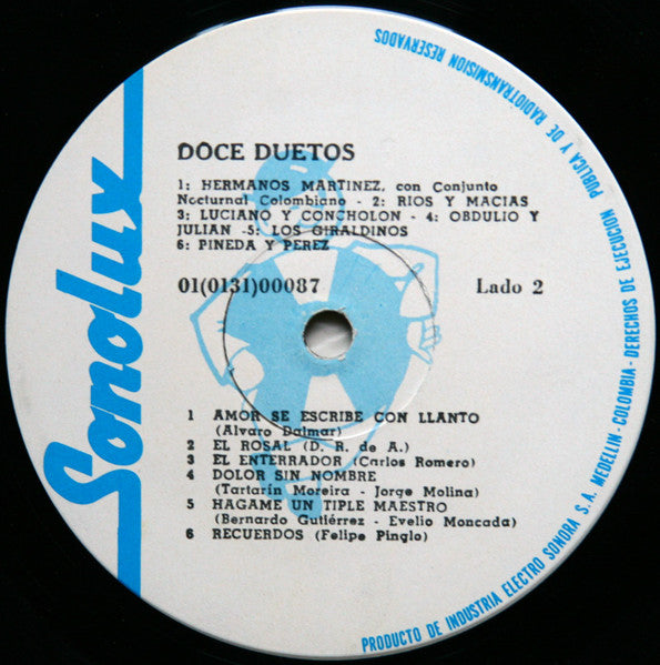 Various : 12 Duetos De Lo Mejor De Colombia (LP, Comp, RE)