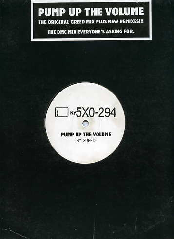 Greed - Pump Up The Volume vinyl record, 12" (Very Good Plus (VG+)) | Lulo Records