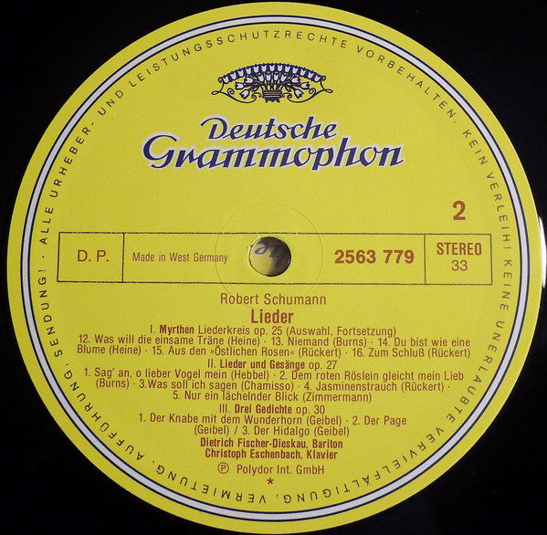 Robert Schumann - Dietrich Fischer-Dieskau, Christoph Eschenbach : Lieder Volume 1 - Nach Gedichten Von . On Poems By . Sur Des Poèmes De Eichendorff ▪ Rückert ▪ Geibel ▪ Chamisso (3xLP + Box)