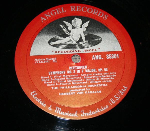 Ludwig van Beethoven - Herbert von Karajan / Elisabeth Schwarzkopf / Marga Höffgen / Ernst Haefliger / Otto Edelmann / Wiener Singverein / Philharmonia Orchestra : Symphony No.9 • Symphony No.8 (LP, Mono)