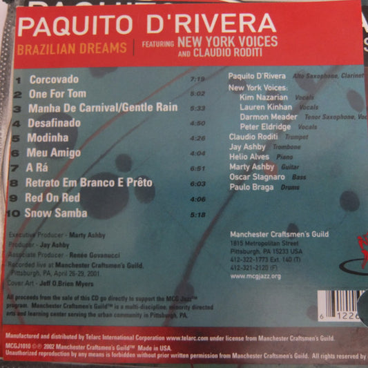 Paquito D'Rivera Featuring New York Voices And Claudio Roditi - Brazilian Dreams vinyl record, CD (Mint (M)) | Lulo Records