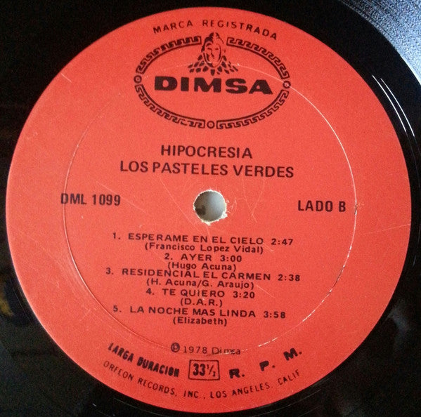 Los Pasteles Verdes : Hipocresia (LP, Album)