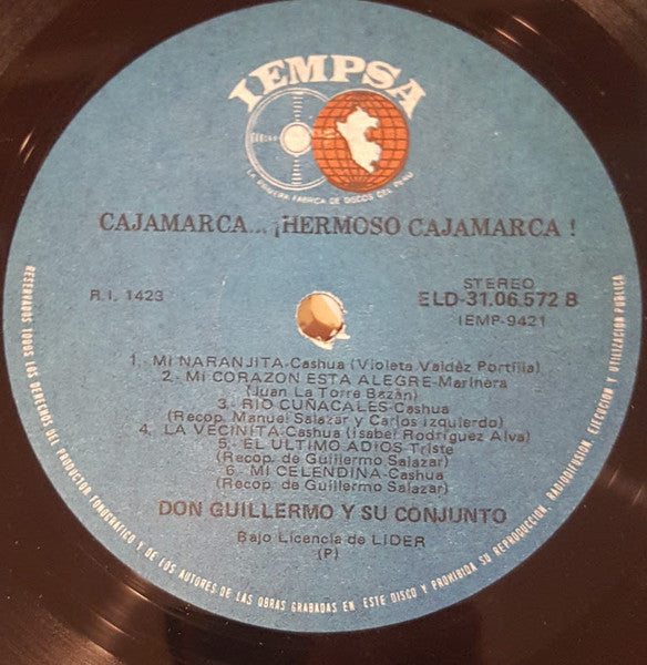 Don Guillermo Y Su Conjunto : Cajamarca...¡Hermoso Cajamarca! (LP, Album)