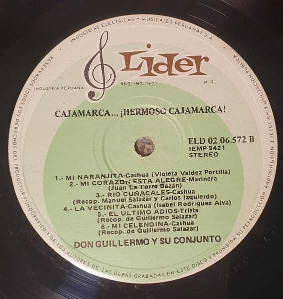 Don Guillermo Y Su Conjunto : Cajamarca...¡Hermoso Cajamarca! (LP, Album)