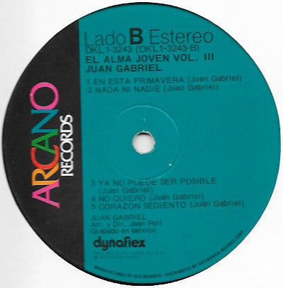 Juan Gabriel : El Alma Joven Vol. III (LP, Album, M/Print)