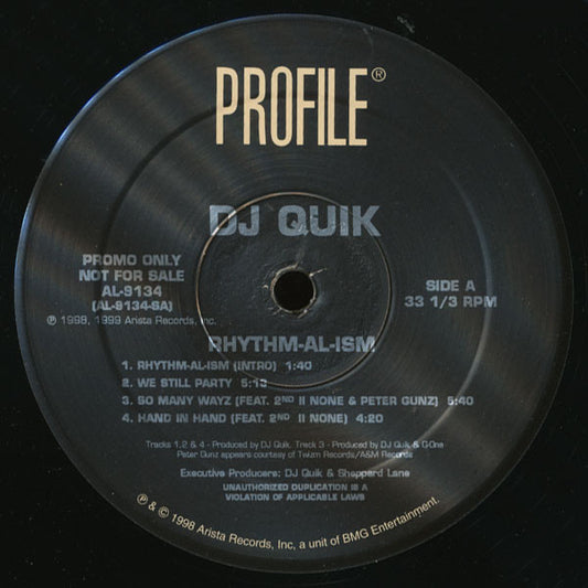 DJ Quik : Rhythm-Al-Ism (2xLP, Album, Promo, Cle)