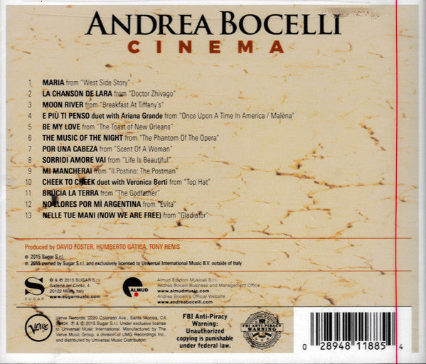 Andrea Bocelli : Cinema (CD, Album)