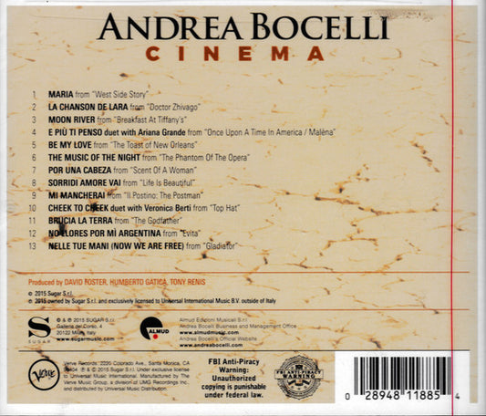 Andrea Bocelli : Cinema (CD, Album)