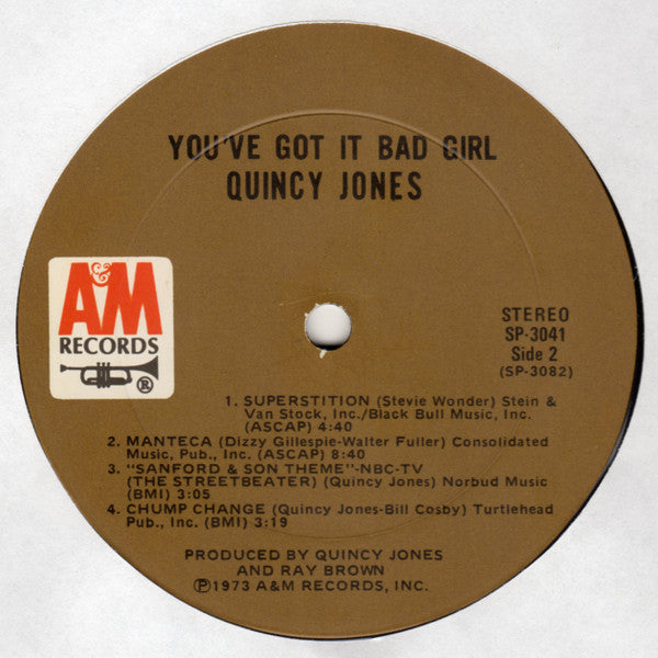 Quincy Jones : You've Got It Bad Girl (LP, Album, Ter)