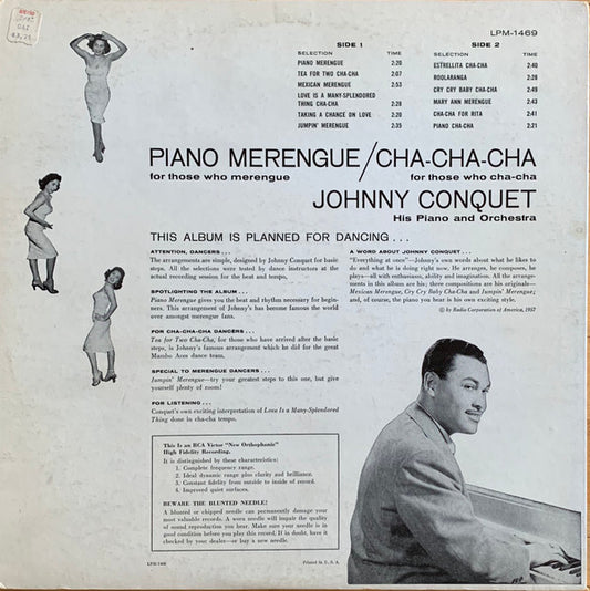 Johnny Conquet And His Orchestra - Piano Merengue/Cha-Cha-Cha vinyl record, LP (Very Good Plus (VG+)) | Lulo Records