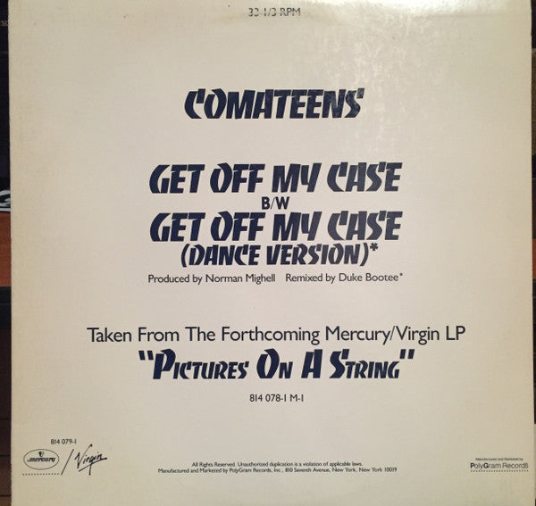 Comateens : Get Off My Case (12", Promo)