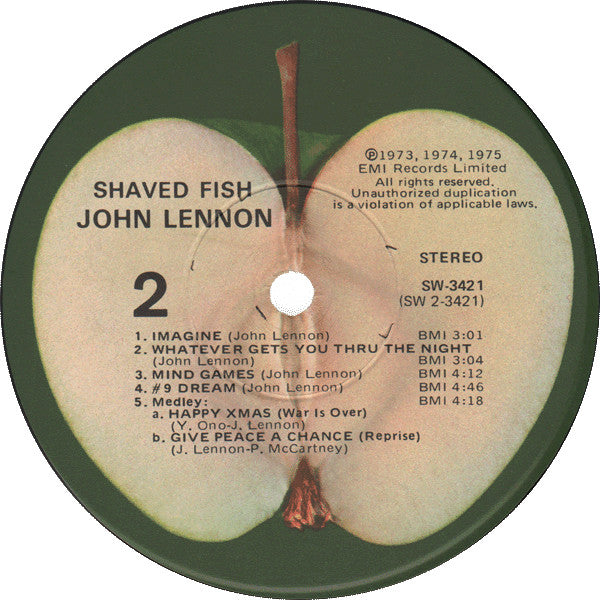 John Lennon / The Plastic Ono Band : Shaved Fish (LP, Comp, Win)
