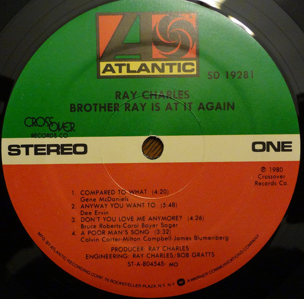 Ray Charles : Brother Ray Is At It Again! (LP, Album, MO)