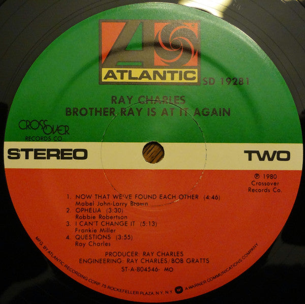 Ray Charles : Brother Ray Is At It Again! (LP, Album, MO)