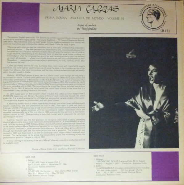 Maria Callas : Prima Donna Assoluta Del Mondo Volume VI (LP, Comp)