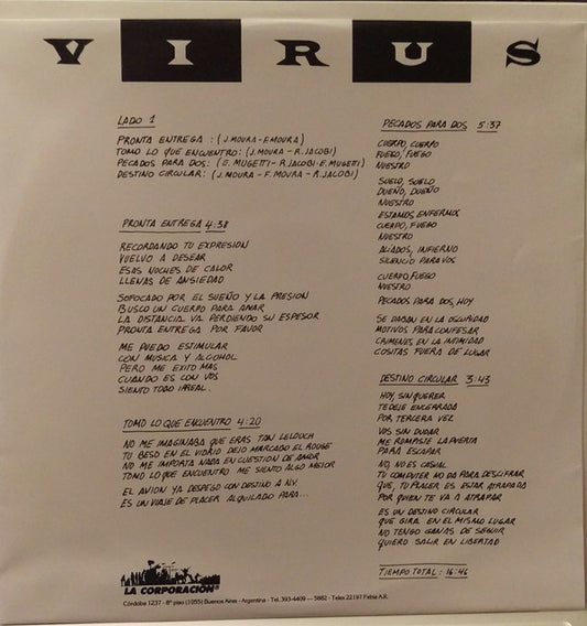 Virus - Locura vinyl record, LP (Mint (M)) | Lulo Records