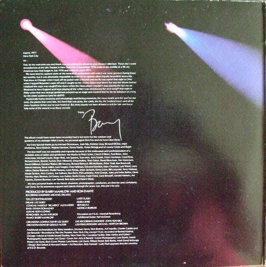 Barry Manilow - Live vinyl record, 2xLP (Very Good Plus (VG+)) | Lulo Records
