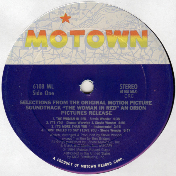 Stevie Wonder : The Woman In Red (Selections From The Original Motion Picture Soundtrack) (LP, Album, Club)