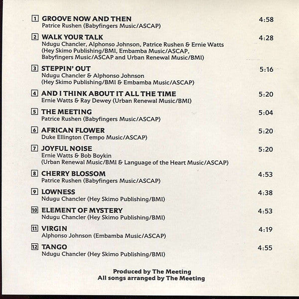 The Meeting : The Meeting (CD, Album)