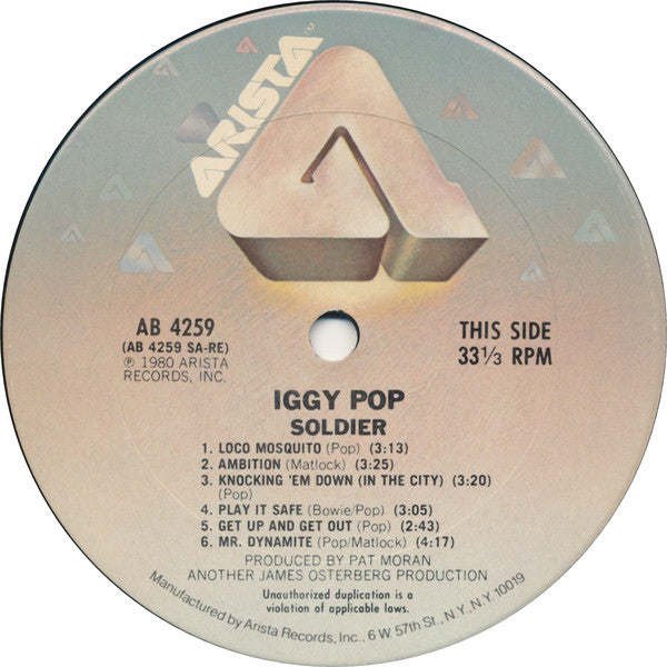 Iggy Pop : Soldier (LP, Album, San)