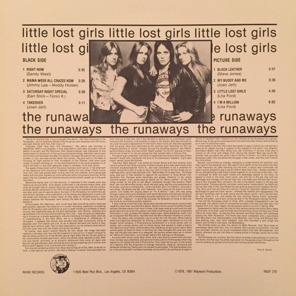 The Runaways : Little Lost Girls (LP, Album, Pic)