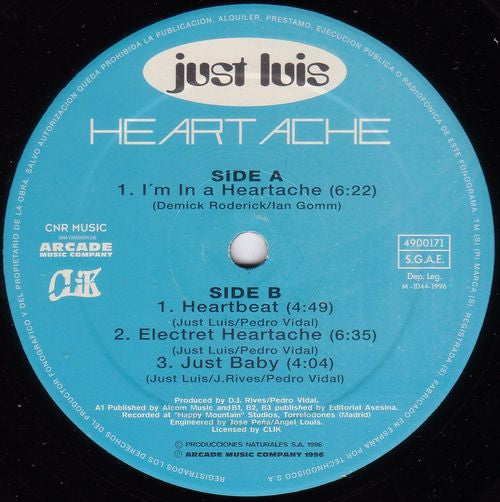 Just Luis : Heartache (12")