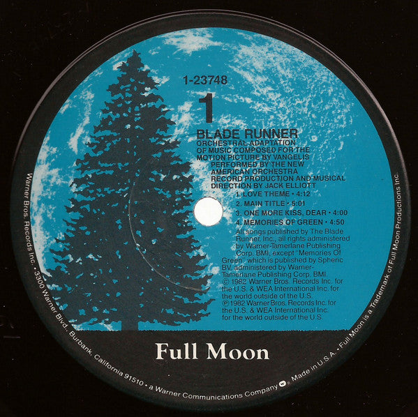 The New American Orchestra : Blade Runner (Orchestral Adaptation Of Music Composed For The Motion Picture By Vangelis) (LP, Album, Win)