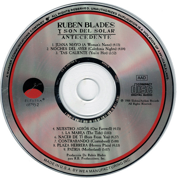 Ruben Blades Y Son Del Solar : Antecedente (CD)