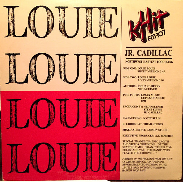 Jr. Cadillac : Louie Louie  (12", Single)