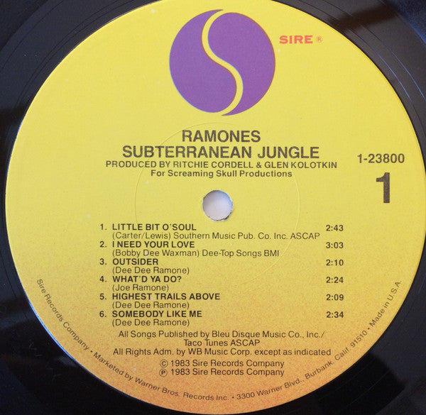 Ramones : Subterranean Jungle (LP, Album, Win)
