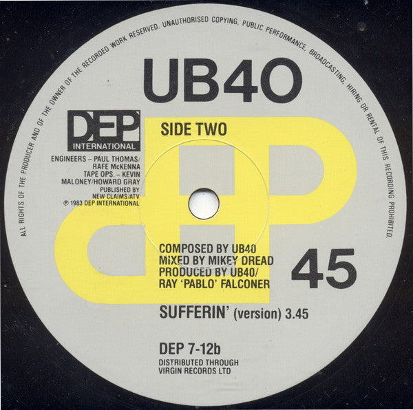 UB40 : Red Red Wine (12", Single)