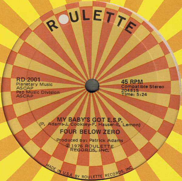 The Gentlemen & Their Ladies Featuring Danny Mitchell (2) / Four Below Zero : "... Like Her!" / My Baby's Got E.S.P. (12")